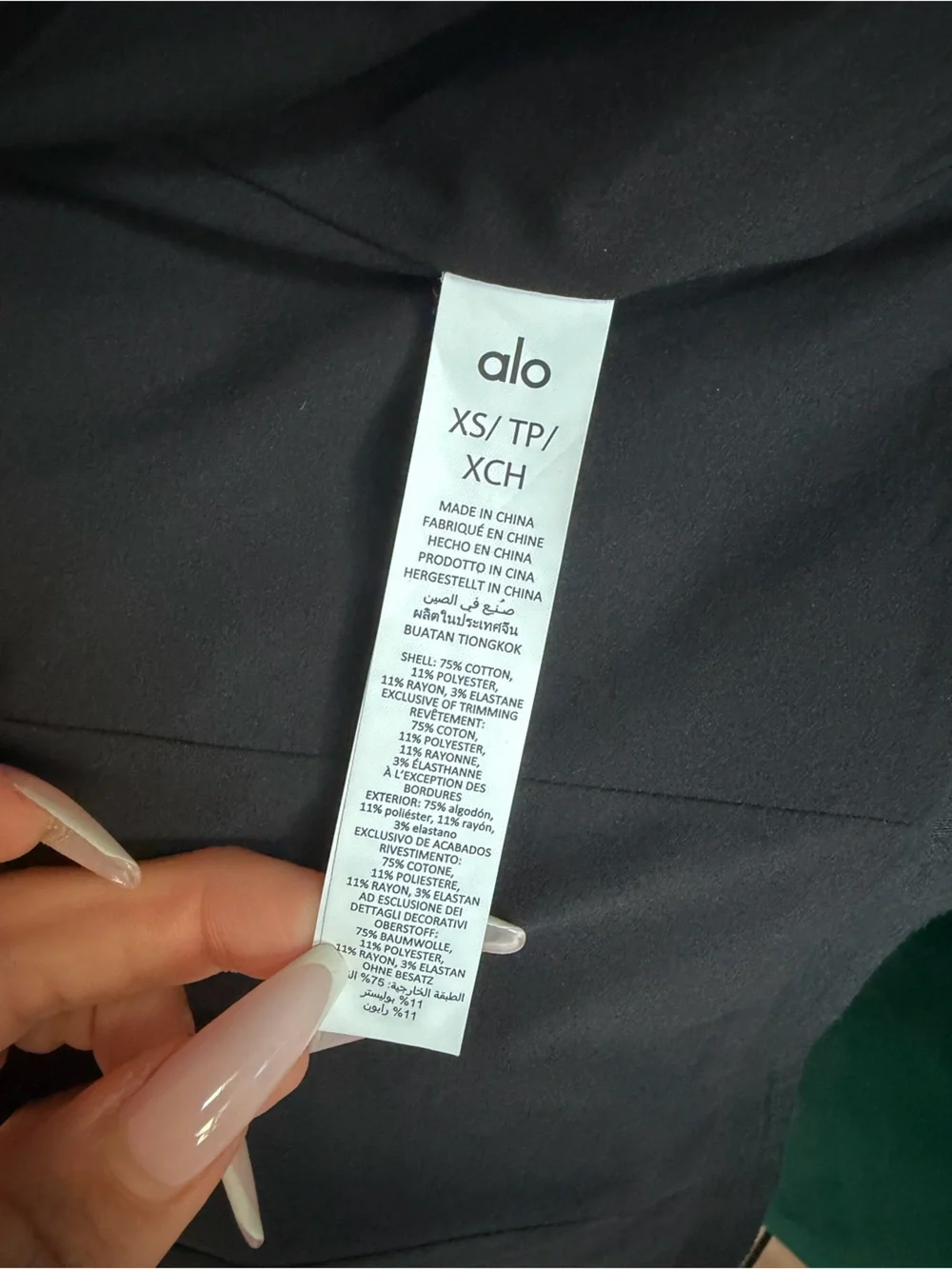 ALO Yoga Black Cropped Full Throttle Moto Jacket Size XS NWOT